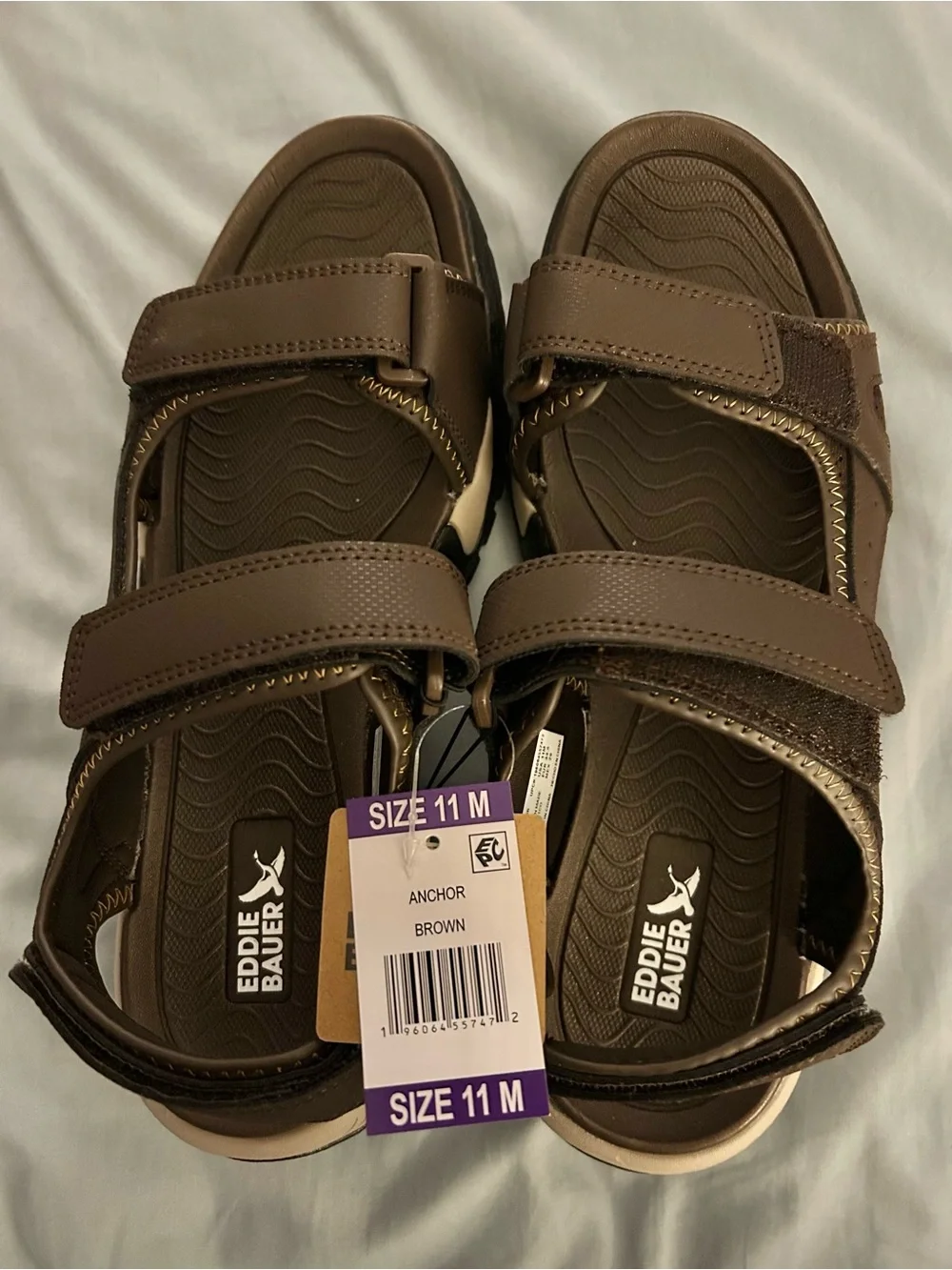 Eddie Bauer Brown Men's Hook-and-Loop Anchor Sandals 11M